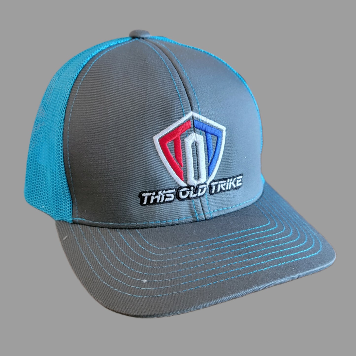 Graphite/Aqua This Old Trike Hat